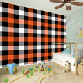 Halloween Buffalo Plaid Pattern Print Wall Sticker