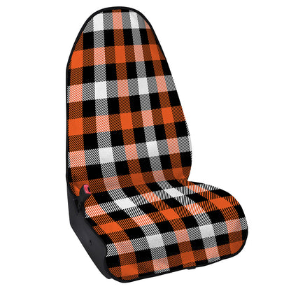 Halloween Buffalo Plaid Pattern Print Waterproof Car Seat Cover