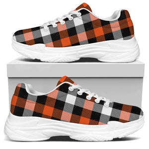 Halloween Buffalo Plaid Pattern Print White Chunky Shoes