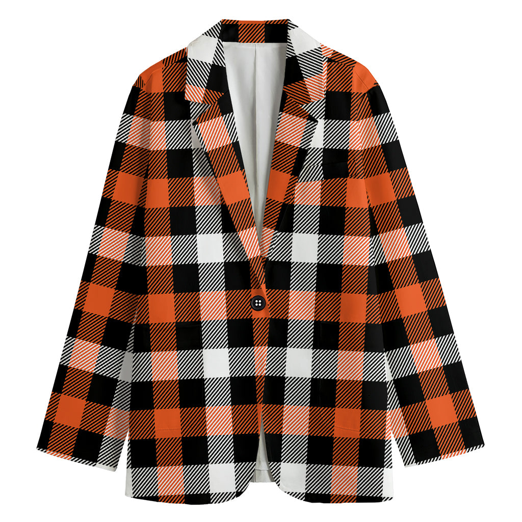 Halloween Buffalo Plaid Pattern Print Women's Blazer