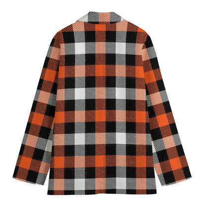 Halloween Buffalo Plaid Pattern Print Women's Blazer