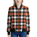 Halloween Buffalo Plaid Pattern Print Women's Bomber Jacket