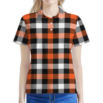 Halloween Buffalo Plaid Pattern Print Women's Polo Shirt