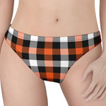 Halloween Buffalo Plaid Pattern Print Women's Thong