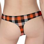 Halloween Buffalo Plaid Pattern Print Women's Thong