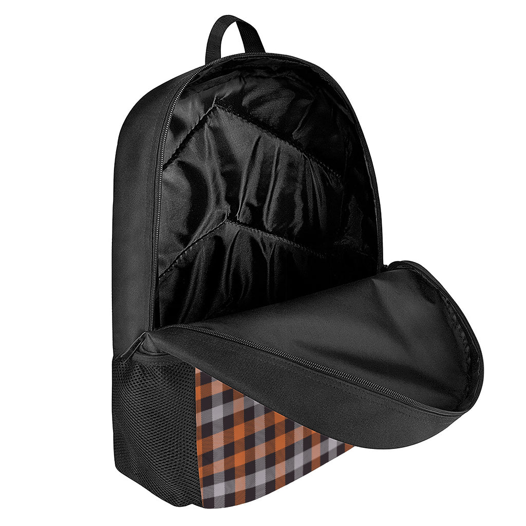 Halloween Buffalo Plaid Print 17 Inch Backpack