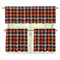 Halloween Buffalo Plaid Print 3 Piece Kitchen Curtains