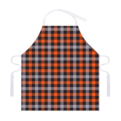 Halloween Buffalo Plaid Print Adjustable Apron