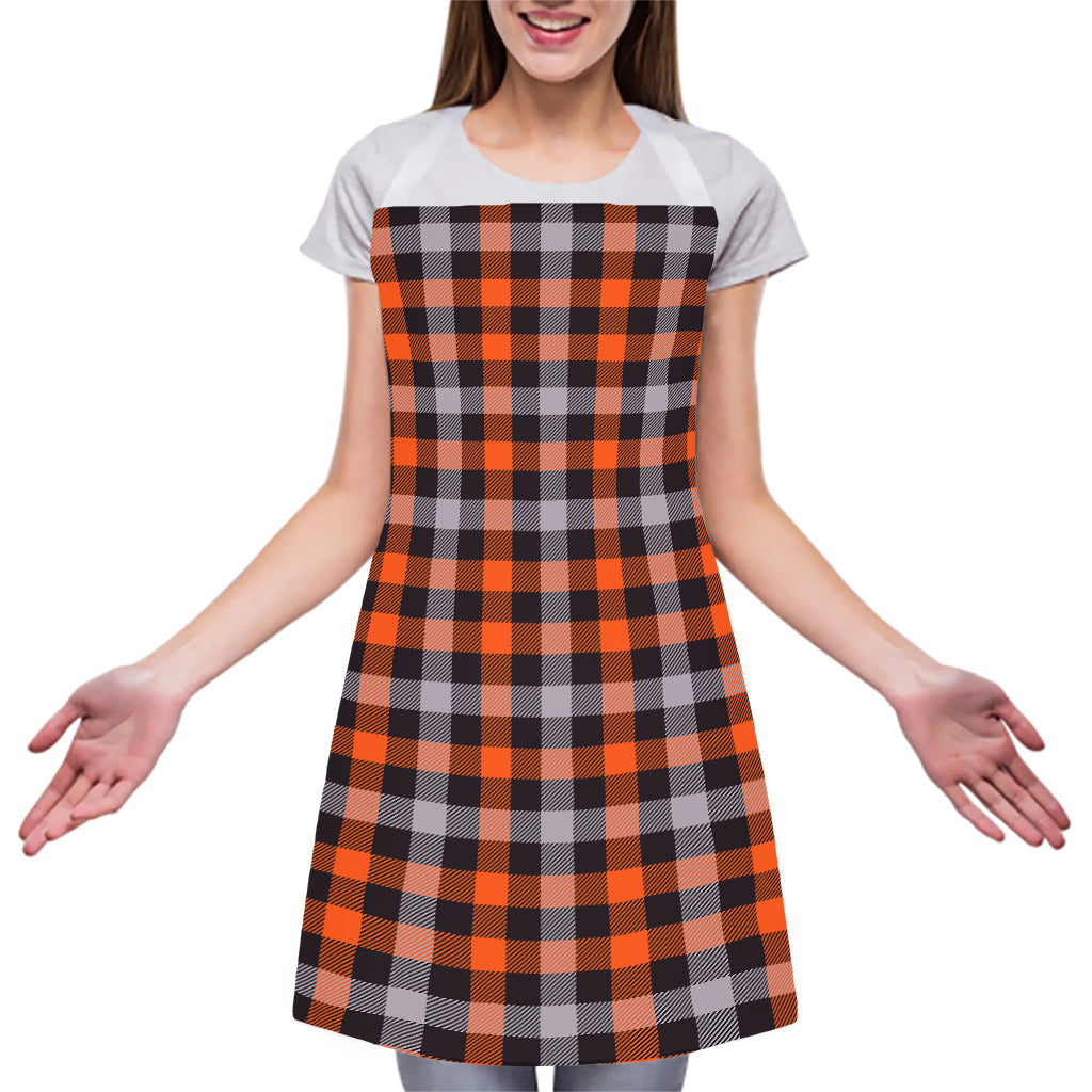 Halloween Buffalo Plaid Print Adjustable Apron