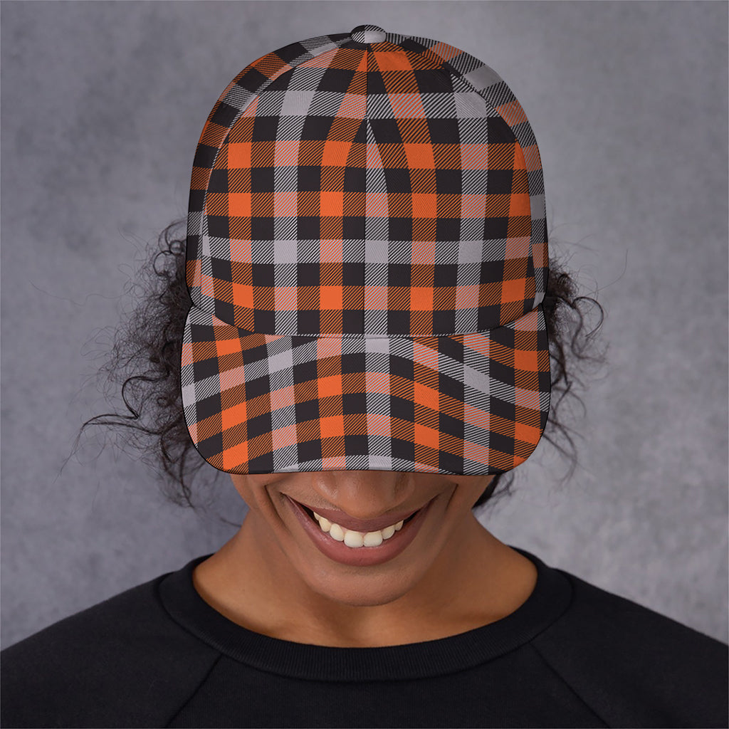 Halloween Buffalo Plaid Print Baseball Cap