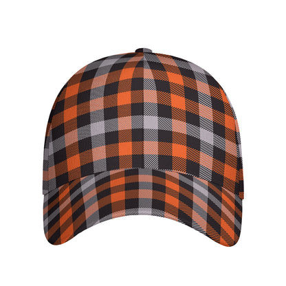Halloween Buffalo Plaid Print Baseball Cap