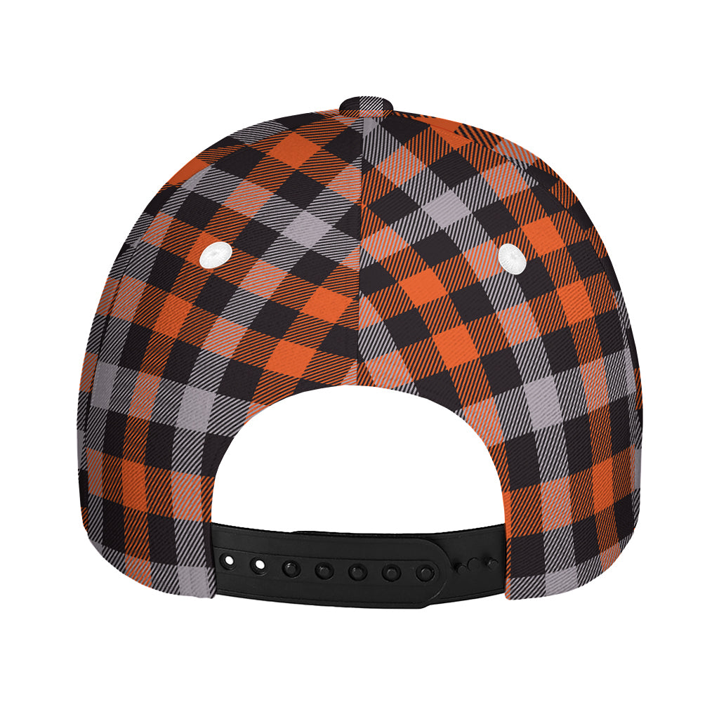 Halloween Buffalo Plaid Print Baseball Cap