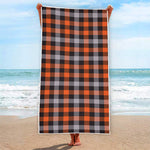 Halloween Buffalo Plaid Print Beach Towel