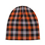 Halloween Buffalo Plaid Print Beanie