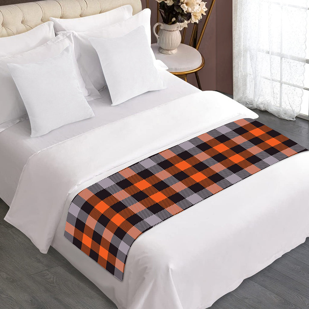 Halloween Buffalo Plaid Print Bed Runner