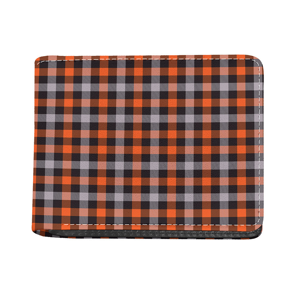 Halloween Buffalo Plaid Print Bifold Wallet