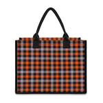 Halloween Buffalo Plaid Print Canvas Tote Bag