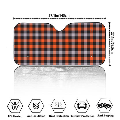 Halloween Buffalo Plaid Print Car Windshield Sun Shade