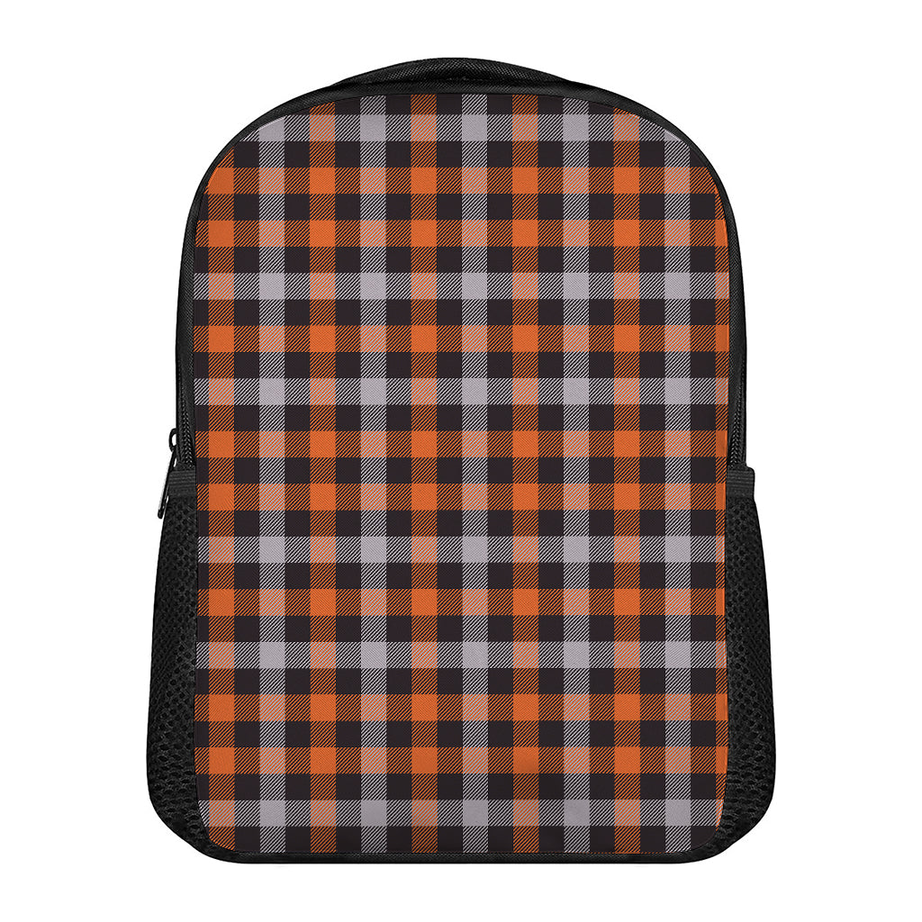 Halloween Buffalo Plaid Print Casual Backpack