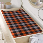 Halloween Buffalo Plaid Print Changing Pad Cover