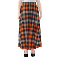 Halloween Buffalo Plaid Print Chiffon Maxi Skirt