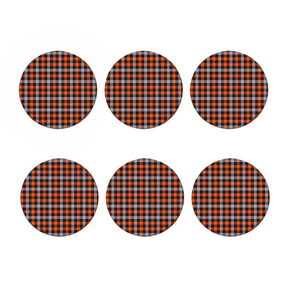 Halloween Buffalo Plaid Print Coaster Set