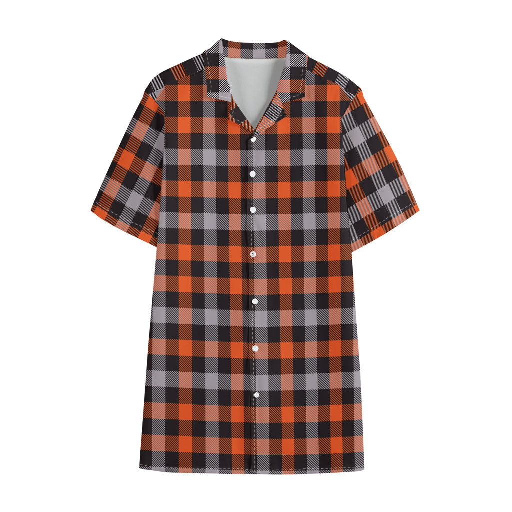 Halloween Buffalo Plaid Print Cotton Hawaiian Shirt