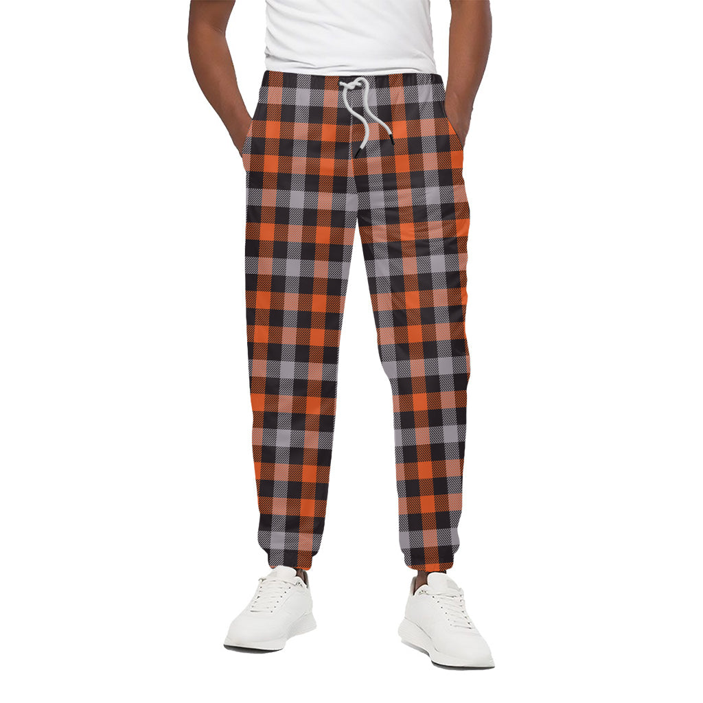 Halloween Buffalo Plaid Print Cotton Pants