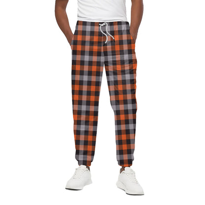 Halloween Buffalo Plaid Print Cotton Pants