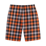 Halloween Buffalo Plaid Print Cotton Shorts