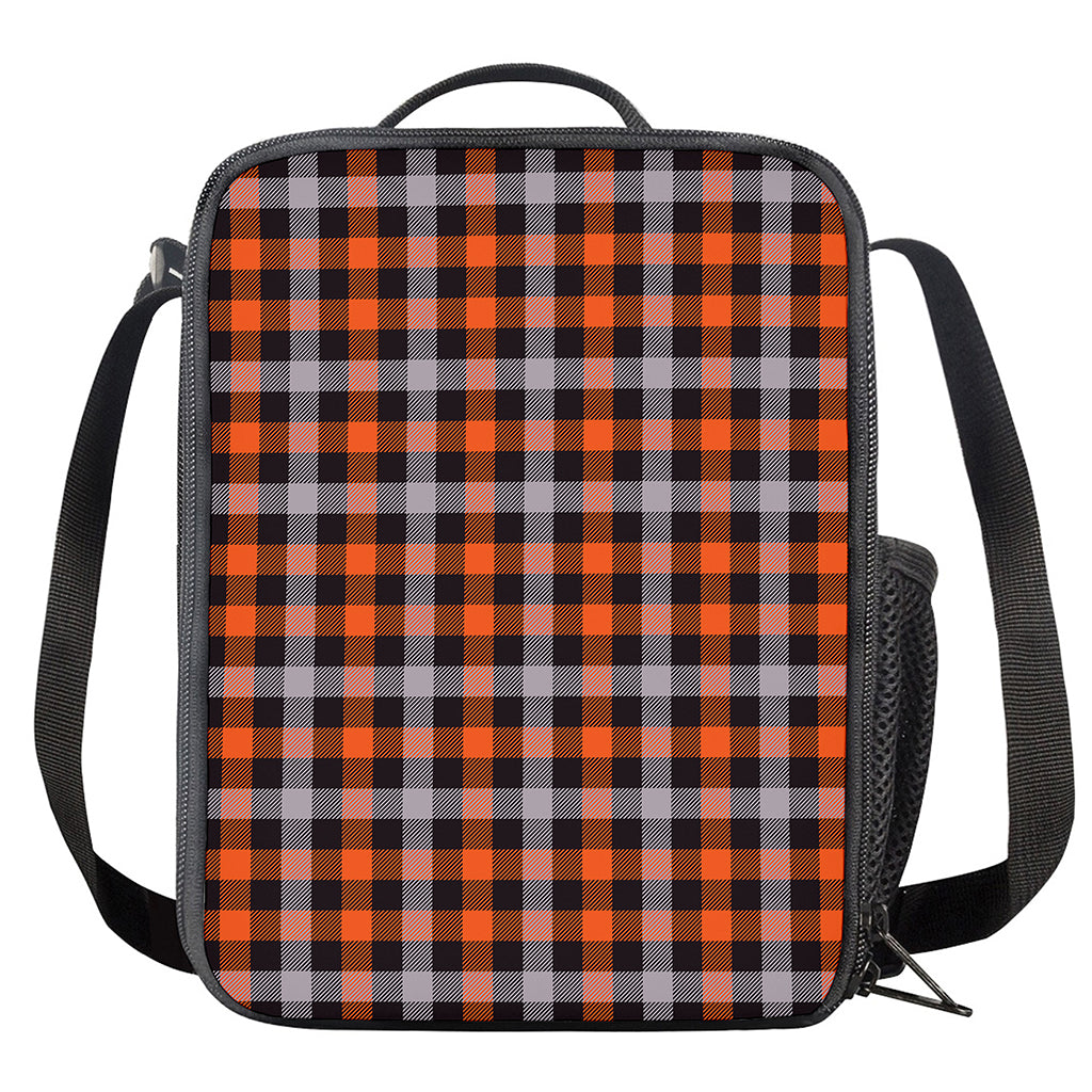 Halloween Buffalo Plaid Print Crossbody Lunch Bag