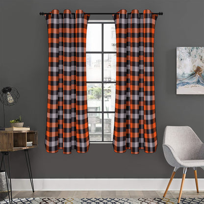 Halloween Buffalo Plaid Print Curtain