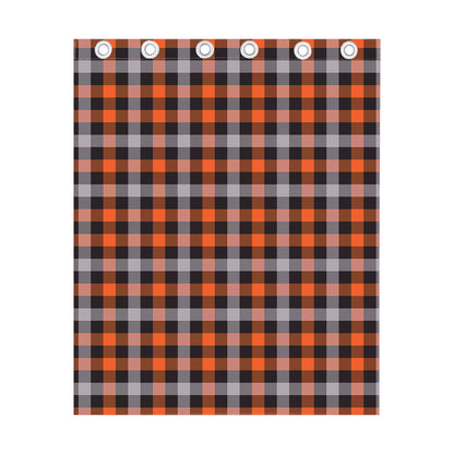 Halloween Buffalo Plaid Print Curtain