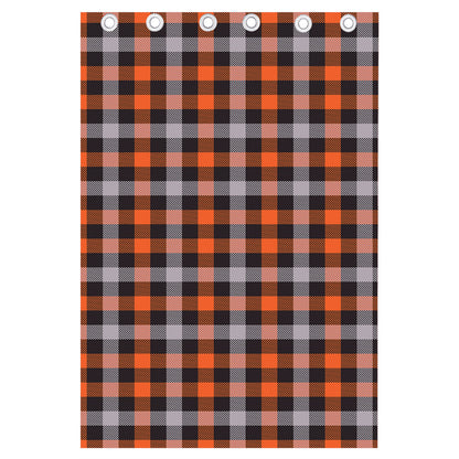 Halloween Buffalo Plaid Print Curtain