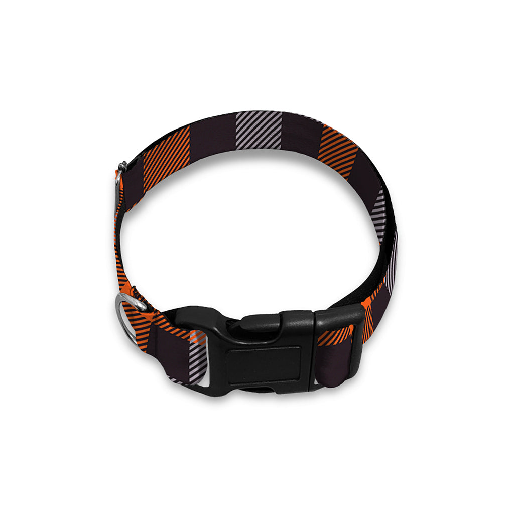 Halloween Buffalo Plaid Print Dog Collar