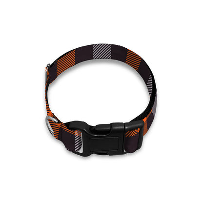 Halloween Buffalo Plaid Print Dog Collar