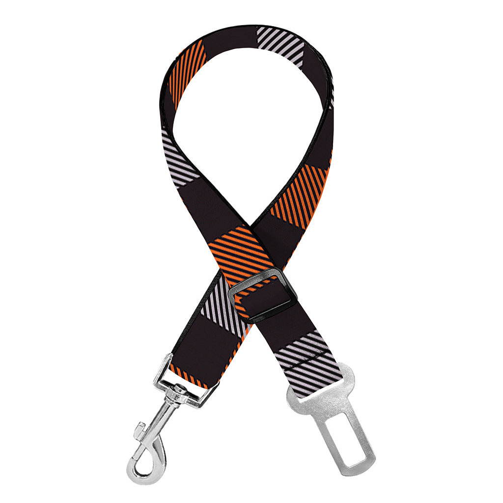 Halloween Buffalo Plaid Print Dog Seat Belt