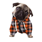 Halloween Buffalo Plaid Print Dog Zip Up Hoodie