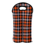 Halloween Buffalo Plaid Print Double Neoprene Wine Tote