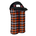 Halloween Buffalo Plaid Print Double Neoprene Wine Tote