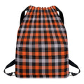 Halloween Buffalo Plaid Print Drawstring Backpack