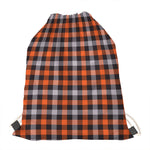Halloween Buffalo Plaid Print Drawstring Bag