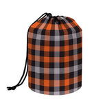 Halloween Buffalo Plaid Print Drawstring Makeup Bag