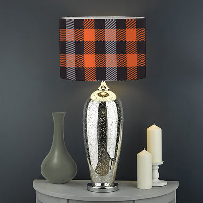 Halloween Buffalo Plaid Print Drum Lamp Shade