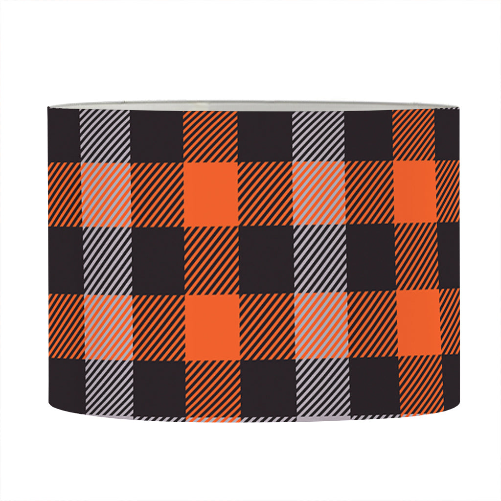 Halloween Buffalo Plaid Print Drum Lamp Shade