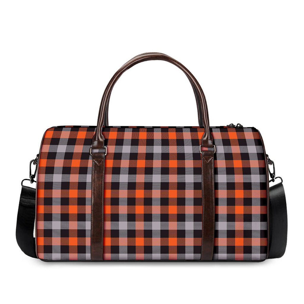 Halloween Buffalo Plaid Print Duffle Bag