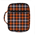 Halloween Buffalo Plaid Print Front Pocket Bible Bag