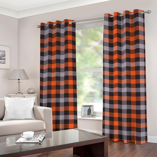 Halloween Buffalo Plaid Print Grommet Curtains