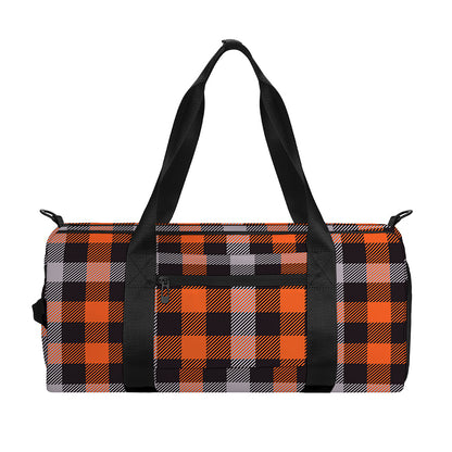Halloween Buffalo Plaid Print Gym Bag