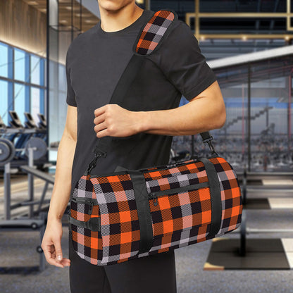 Halloween Buffalo Plaid Print Gym Bag
